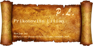 Prikosovits Lilian névjegykártya